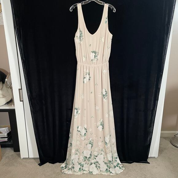 Show Me Your Mumu Kendall Maxi Dress Beige Taupe Floral Print Gown XL - Picture 2 of 6